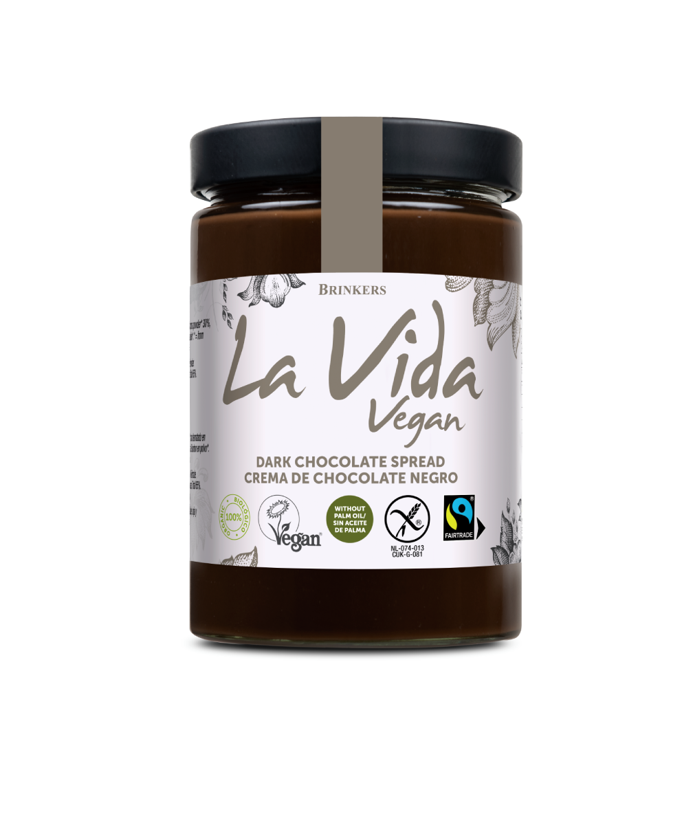 Crema de Chocolate Negro Vegano Sin Gluten La Vida Vegan, 600 g