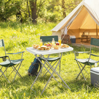 Mesa De Camping Outsunny Metal, Hdpe Blanco 75x50x73.5 Cm_1