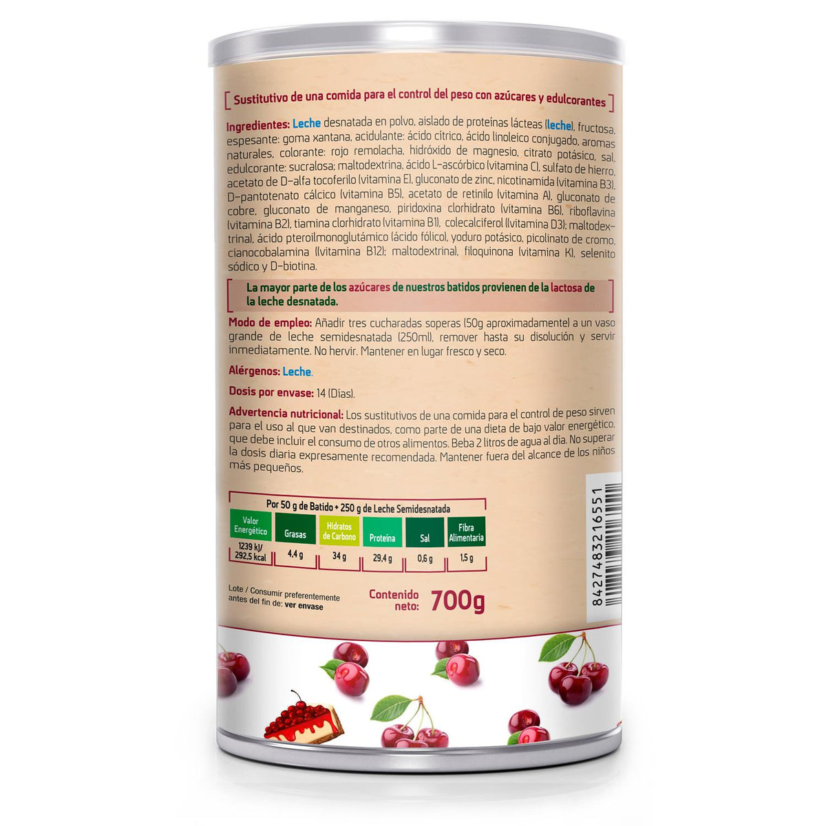 SOTYA Batido saciante sabor cereza cheesecake 550 gr