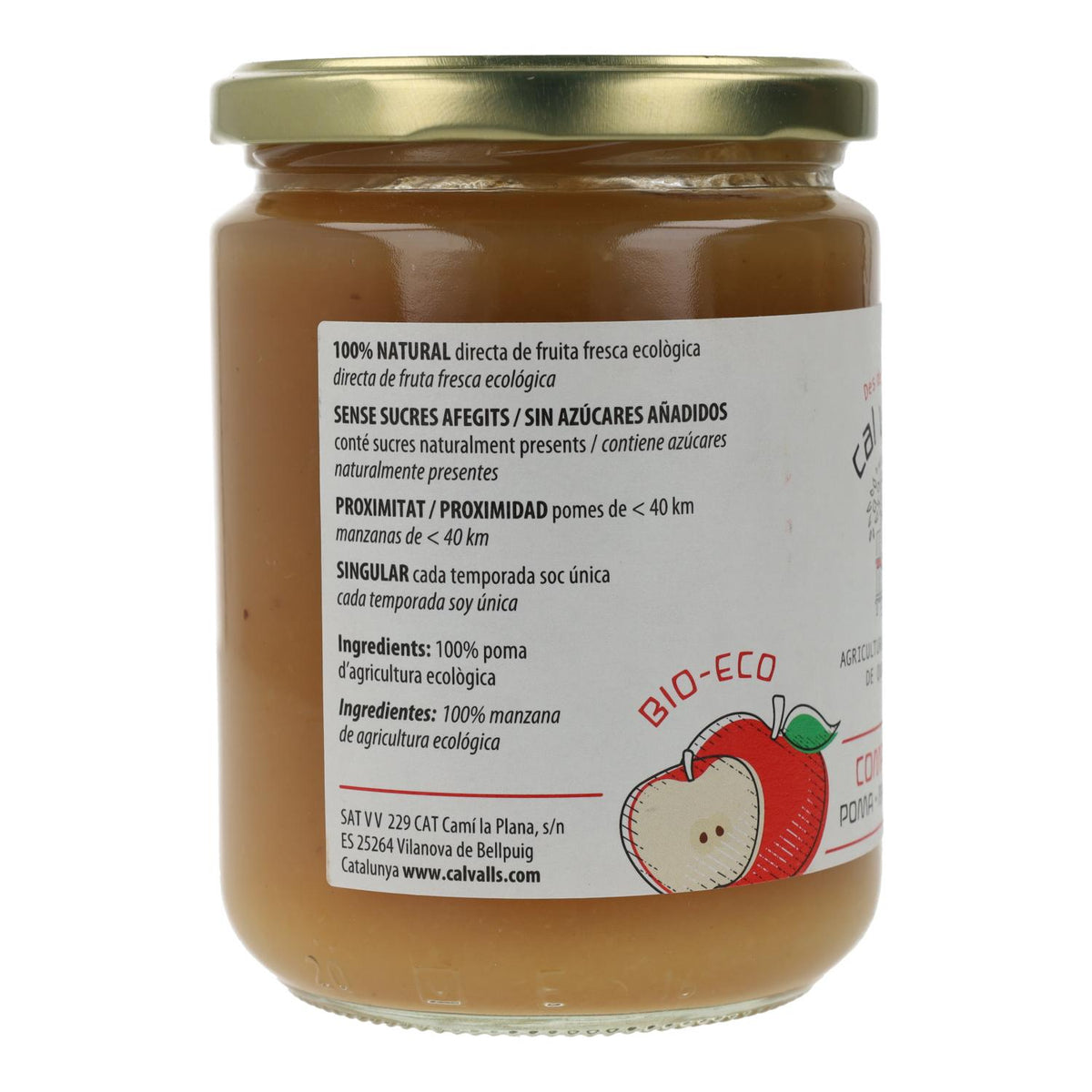 Compota de manzana ECO Cal Valls, 400 g
