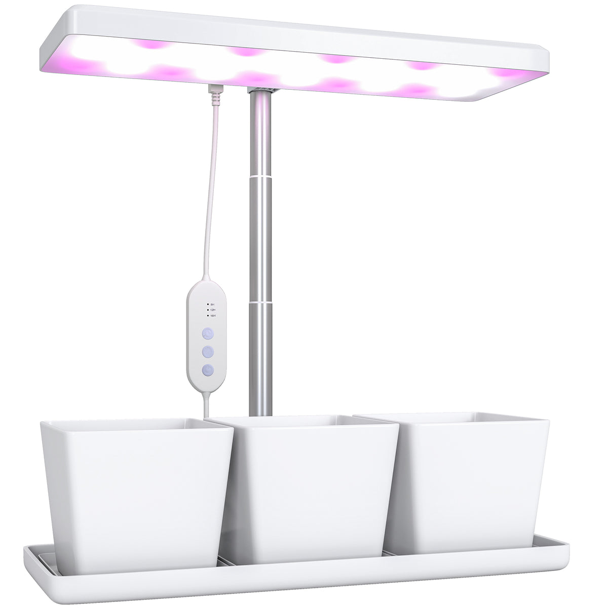 Luz Crecimiento Plantas Outsunny Pp, Aluminio Blanco 31.8x13.4x35.6 Cm 84h-425v90wt_0