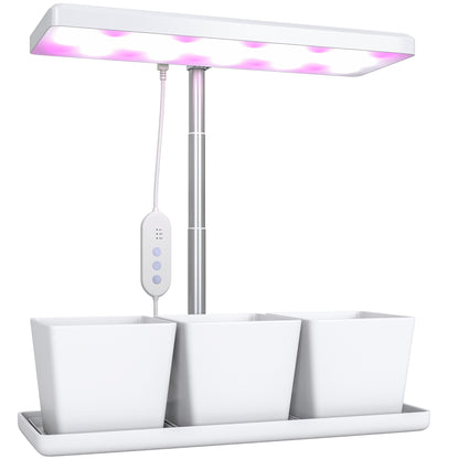 Luz Crecimiento Plantas Outsunny Pp, Aluminio Blanco 31.8x13.4x35.6 Cm 84h-425v90wt_0