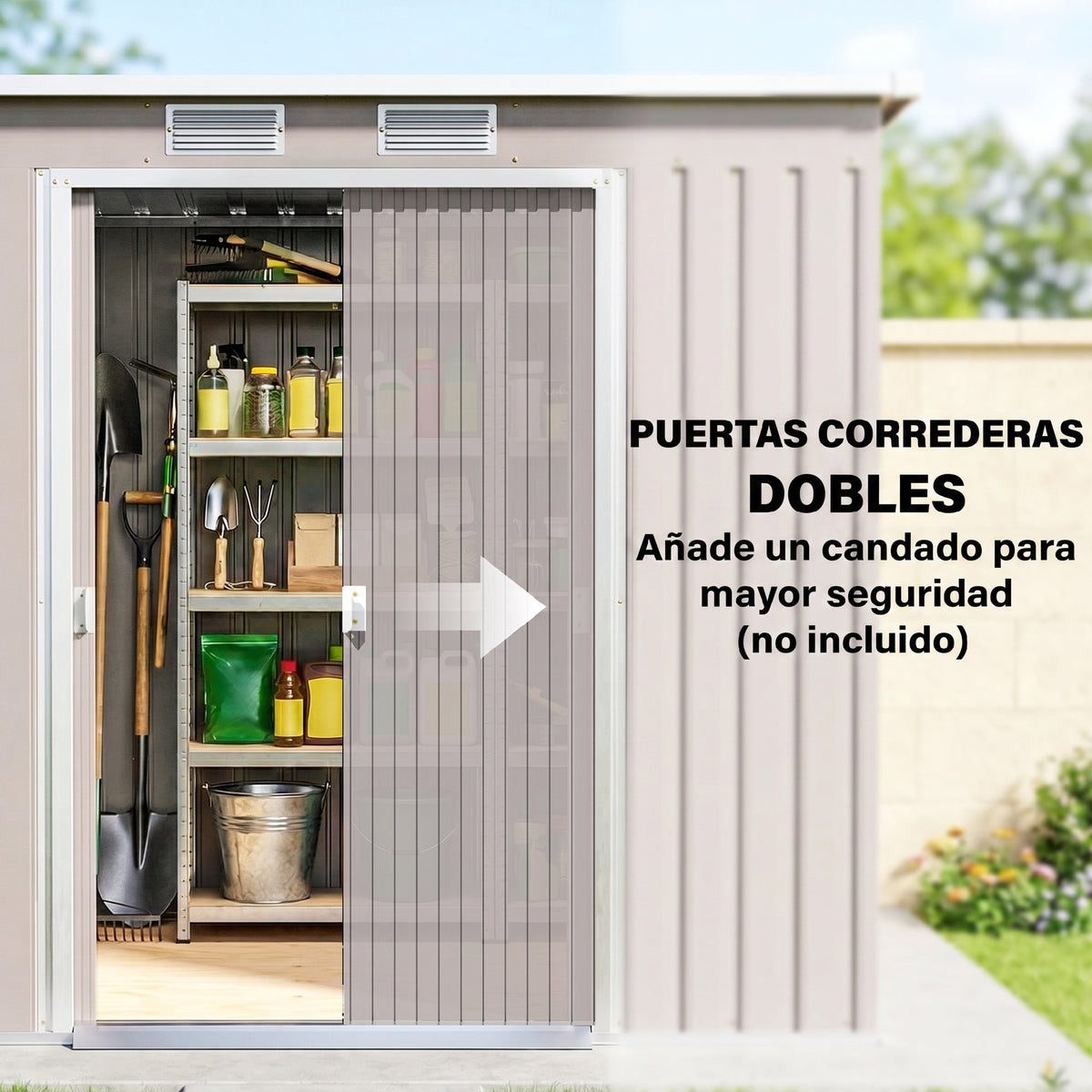 Cobertizo De Jardín Outsunny Acero Galvanizado Gris Claro 213x130x172 Cm_4