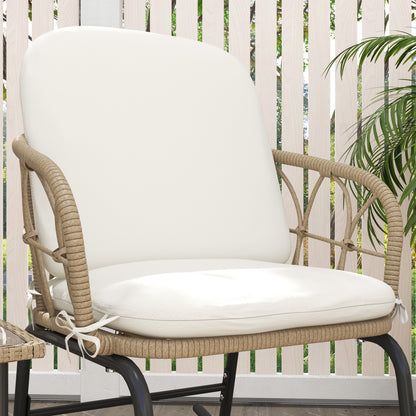 Conjunto De Mecedoras Outsunny Pe, Acero Crema Y Beige 63x82x75 Cm_4