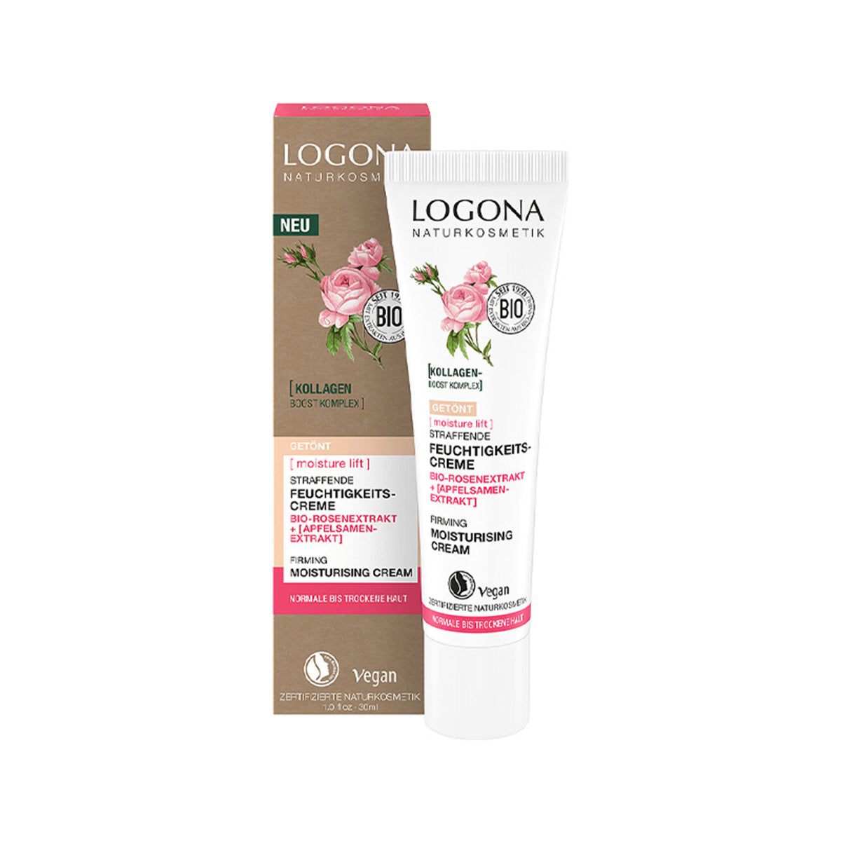 Crema Color Reafirmante Rosas Bio Y Semillas De Manzana, LOGONA, 30ml