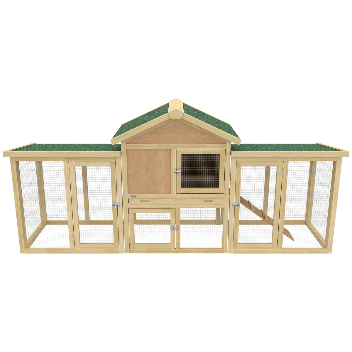 Gallinero Pawhut Madera De Abeto Madera Natural 204x85x93 Cm_4