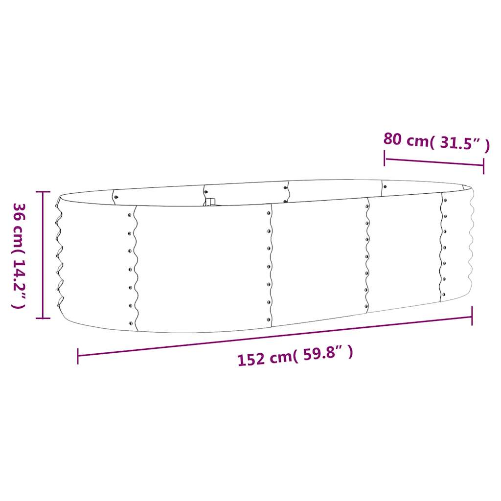 Jardinera Arriate Acero Galvanizado Gris 152x80x36 Cm_5