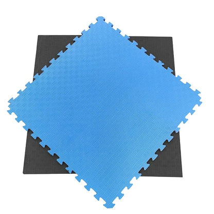 Artatami® Tatami Puzzle 1x1x20 mm Negro - Azul Pack Ahorro【24 Unidades】Gimnasios - Fitness - Pilates - Yoga_1