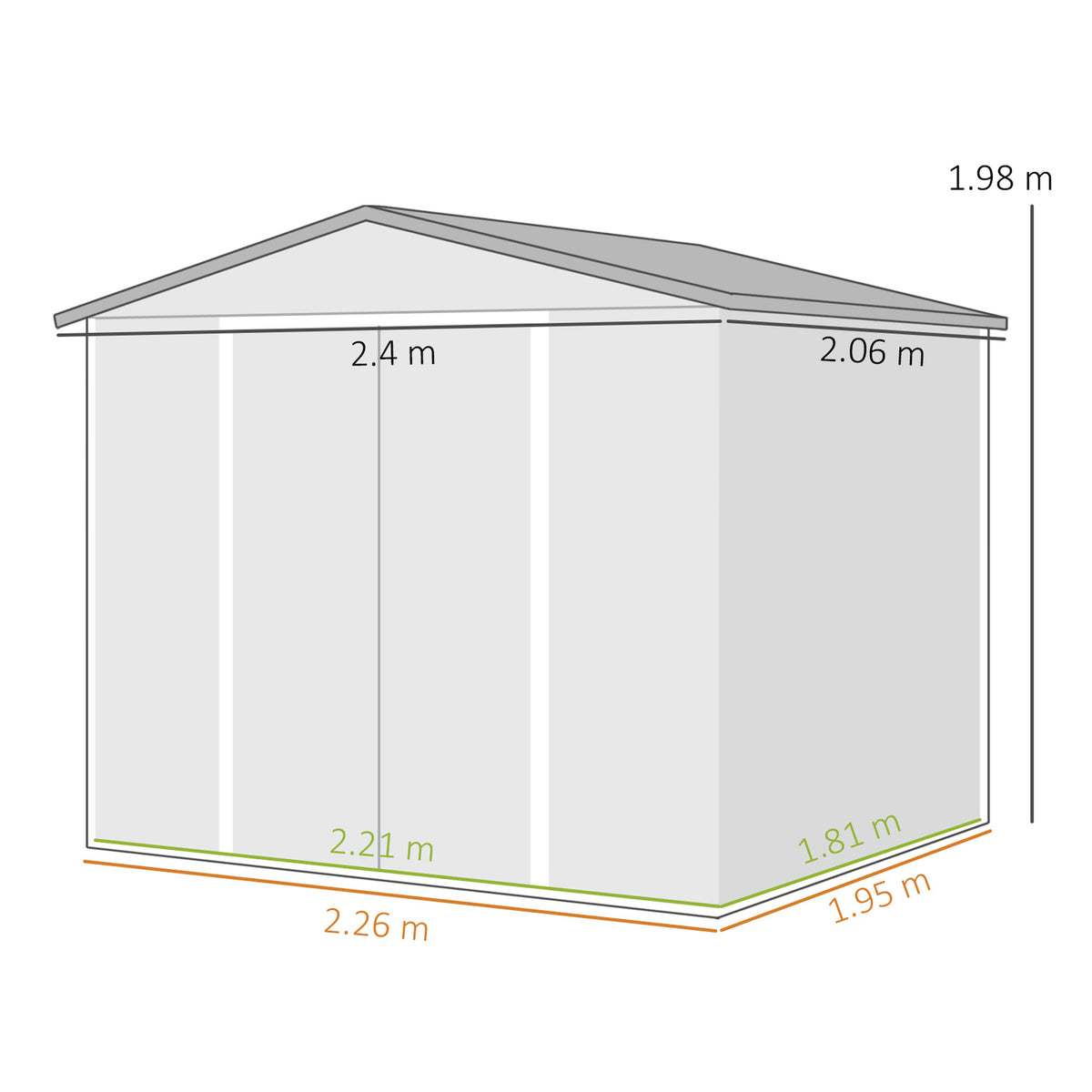 Cobertizo De Jardín Outsunny Acero Galvanizado Marrón 240x206x198 Cm_2
