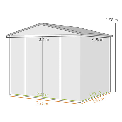Cobertizo De Jardín Outsunny Acero Galvanizado Marrón 240x206x198 Cm_2