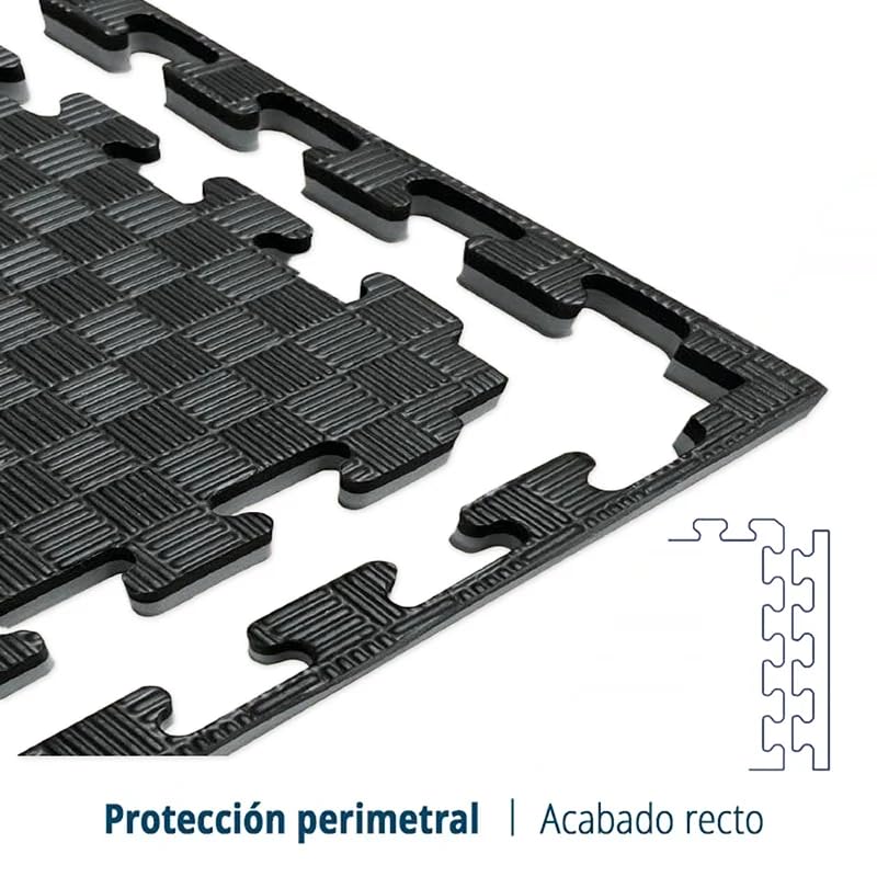 Tatami Puzzle Eva Para Suelo Infantil 1x1m X40mm Negro - Gris Pack Ahorro 2 Unidades_4
