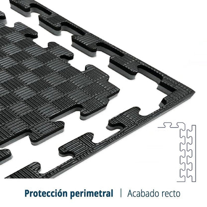 Tatami Puzzle Eva Para Suelo Infantil 1x1m X40mm Negro - Gris Pack Ahorro 16 Unidades_4