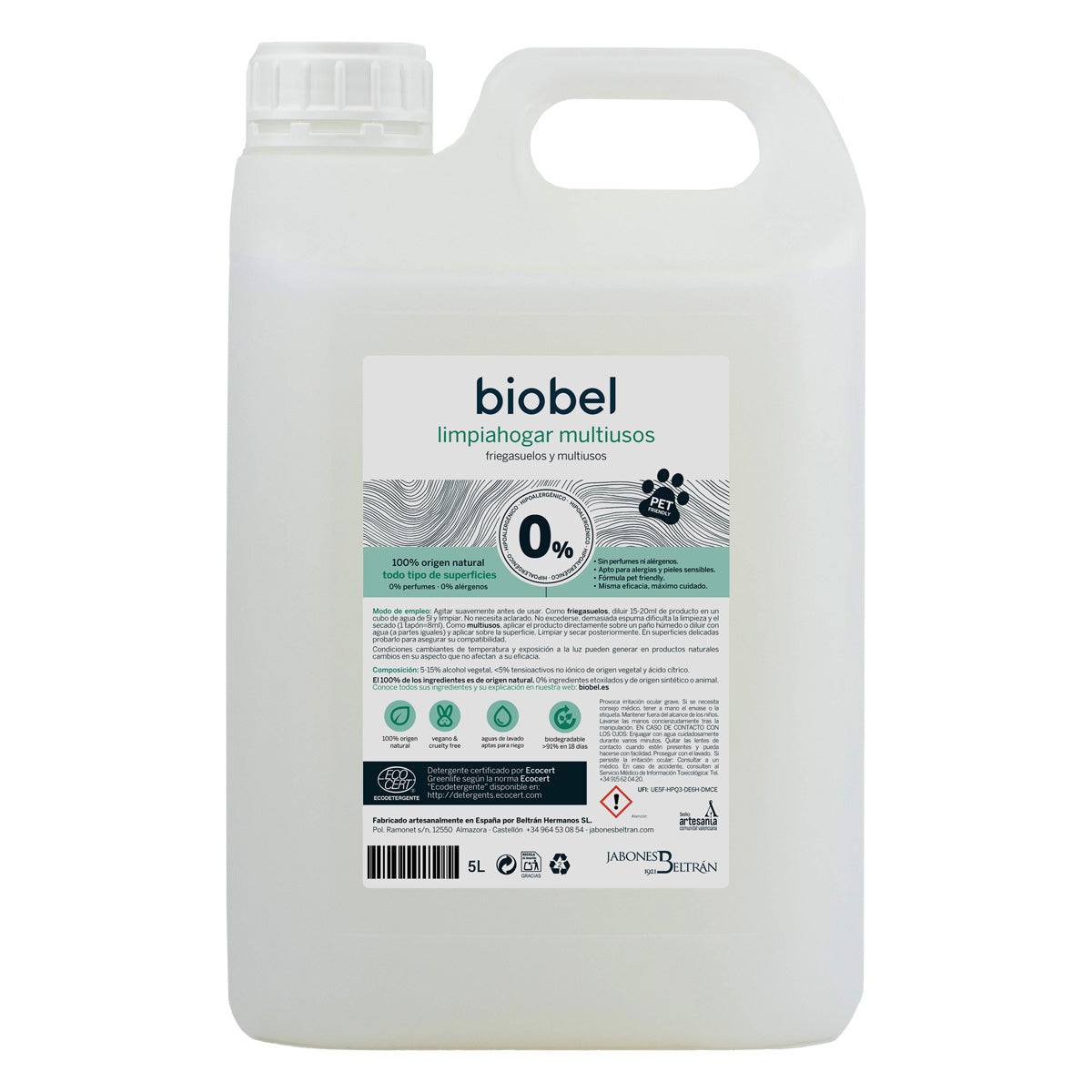 Limpiahogar concentrado Biobel 0% 5L