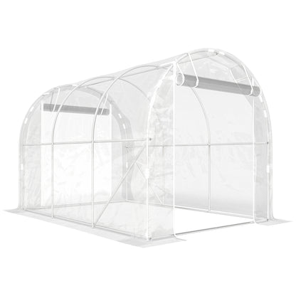 Invernadero De Túnel Outsunny Acero Galvanizado, Pe Transparente 295x195x195 Cm_0