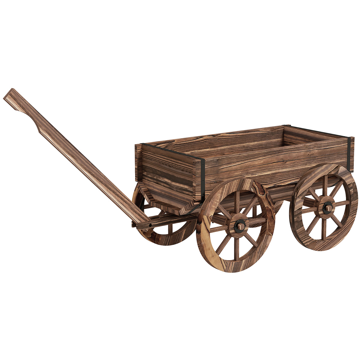Jardinera Outsunny Madera De Abeto Carbonizado 120x41x54 Cm_0