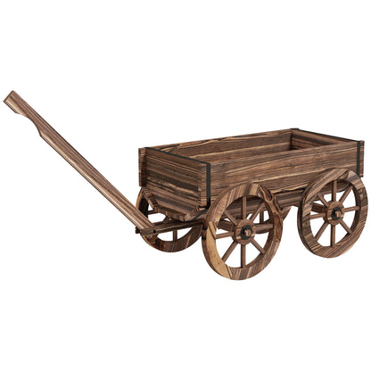 Jardinera Outsunny Madera De Abeto Carbonizado 120x41x54 Cm_0