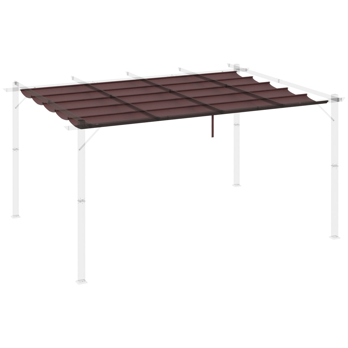 Cubierta Para Pérgola Toldo Retráctil Outsunny 350x250 Cm Café_0
