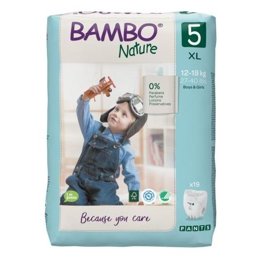 Pañal Pants T5 (12-18Kg) Bambo Nature 19 uds