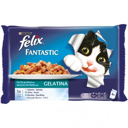 FELIX Fantastic Festín del Mar en Gelatina 4 x 85 g