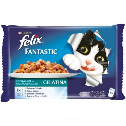 FELIX Fantastic Festín del Mar en Gelatina 4 x 85 g