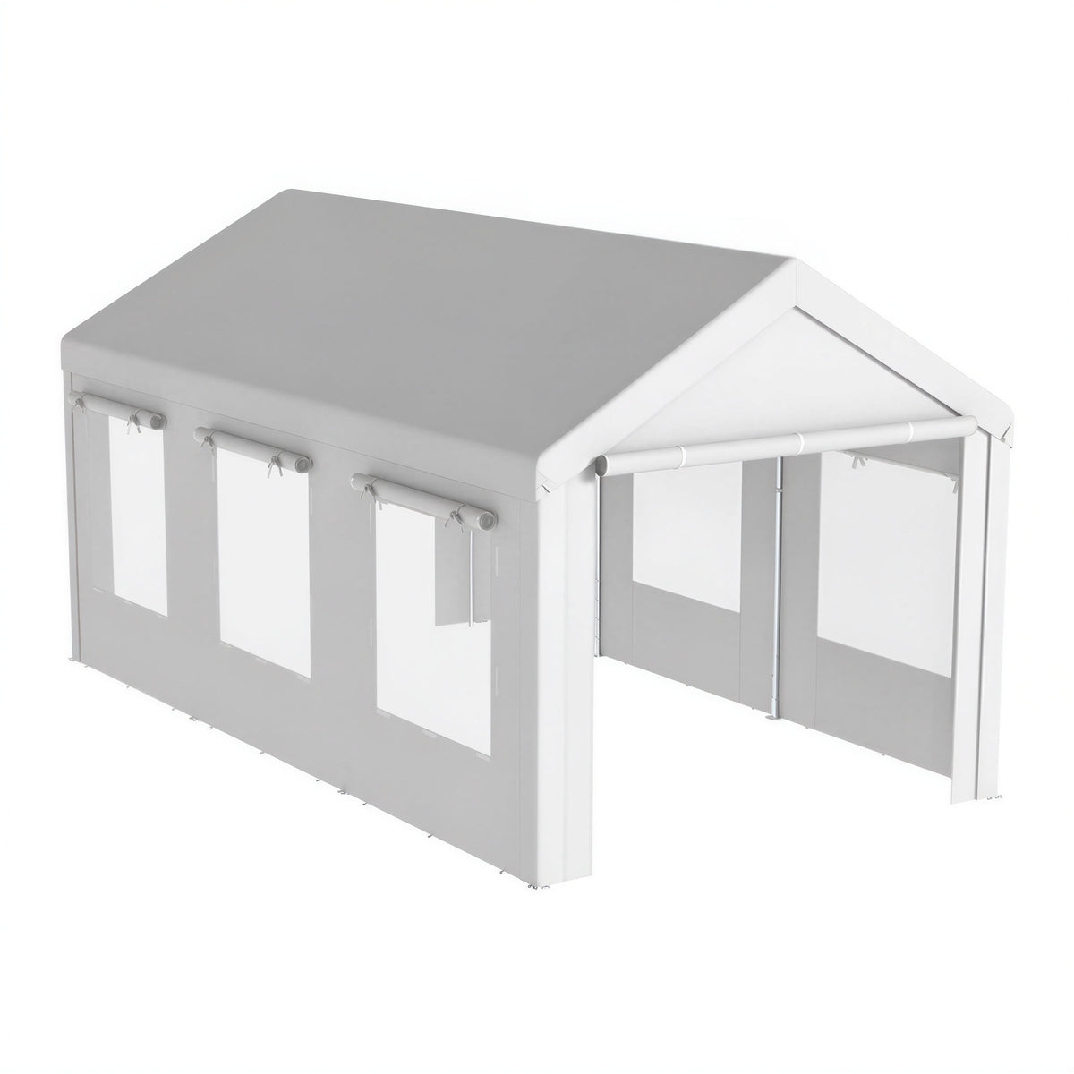 Carpa Para Garaje Outsunny Acero Galvanizado, Pe Blanco 600x295x295 Cm_5