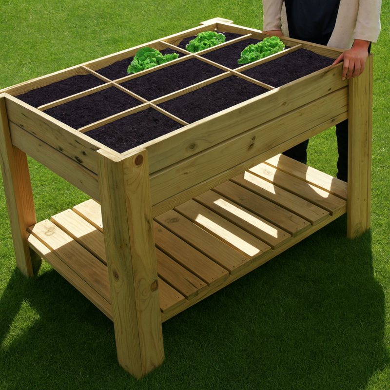 Mesa De Cultivo Tura Profunda 20cm Vidahuerto Con Bandeja Y Separadores 120x80x80 Cm._2