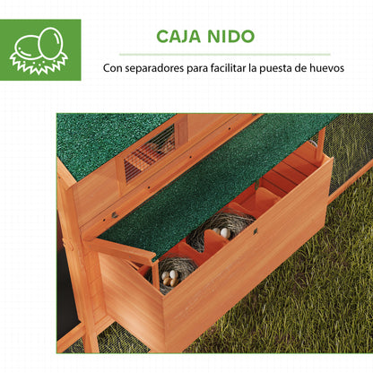 Gallinero Pawhut Madera De Abeto Naranja 347x160x150 Cm_5