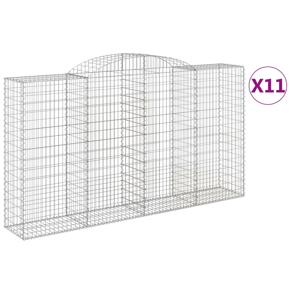 Cestas Gaviones 11 Uds Forma De Arco Hierro 300x50x160/180 Cm_0