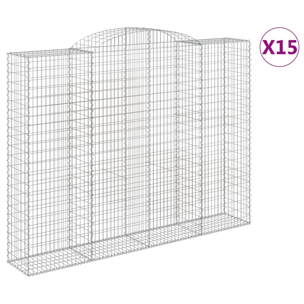 Cestas De Gaviones 15 Uds Forma De Arco Hierro 300x50x220/240cm_0