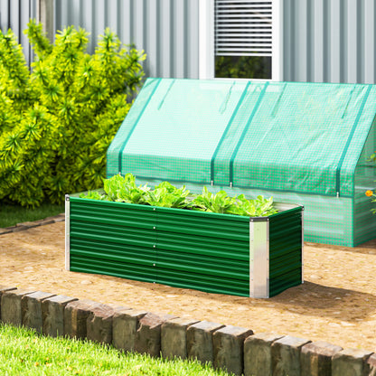 Arriate De Jardín Outsunny Acero Verde 125x47x40 Cm_1