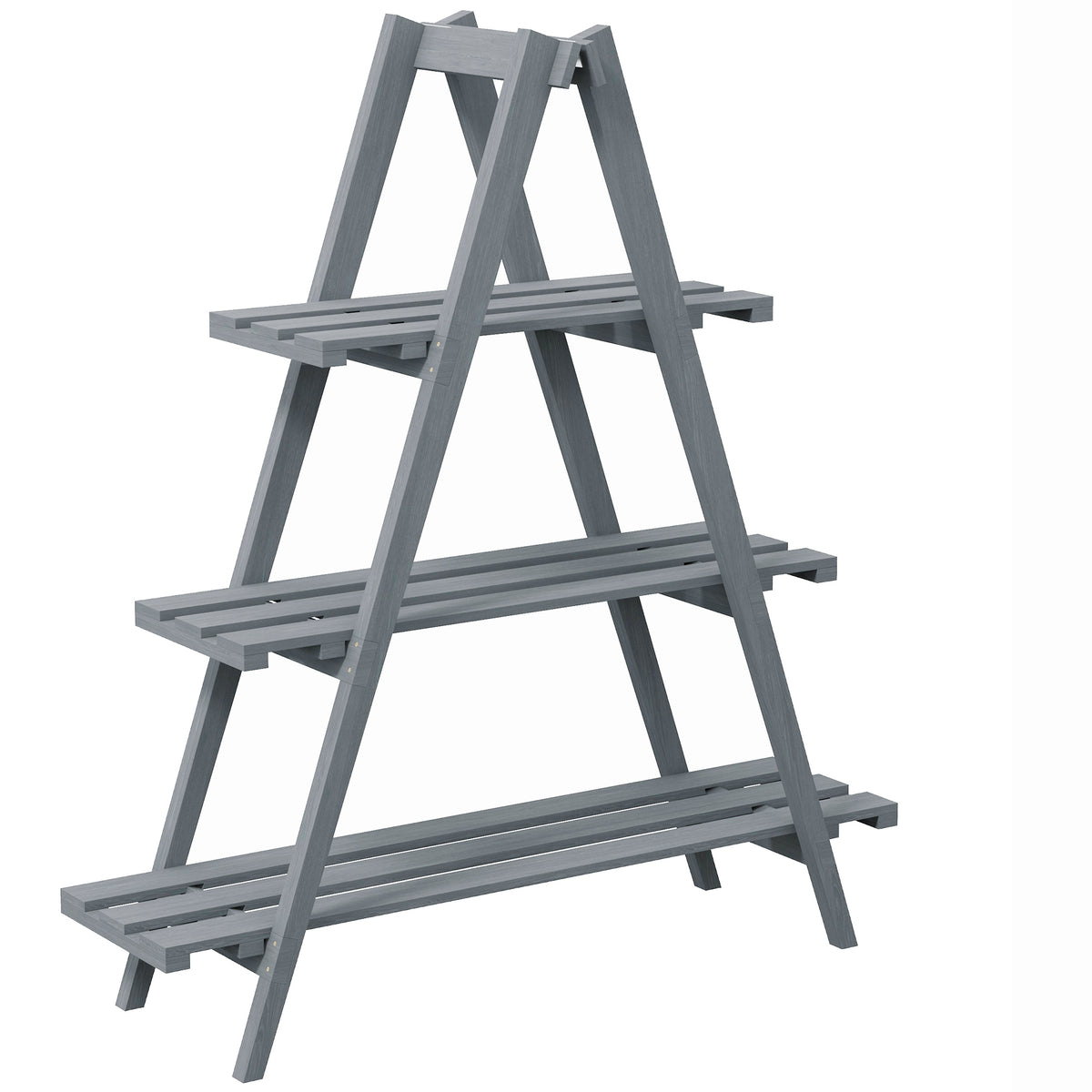 Estantería Para Plantas Outsunny Madera De Abeto Gris 100x36x112 Cm_0