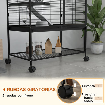 Jaula Para Animales Pawhut Acero, Pp Negro 78x45.5x136 Cm_5