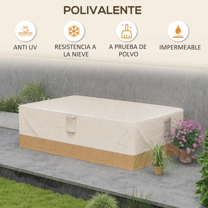 Funda Protectora Para Muebles Outsunny Tela Oxford 600d Beige 275x208x78 Cm_5