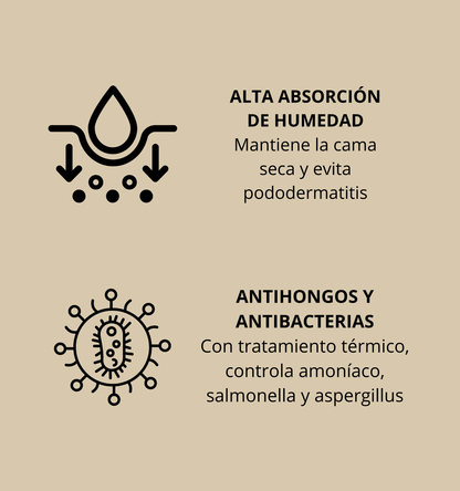 Cama para Aves en Pellet con Tabaco Natural - Antiparasitario, Absorbente y Compostable - 100% Natural - 17kg_3