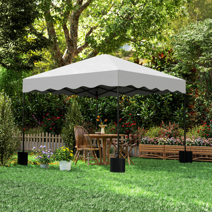 Carpa Plegable Outsunny Metal, Tela Oxford Blanco 297x297x287 Cm_4