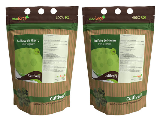 Cultivers Sulfato De Hierro Heptahidratado Granulado 2x1 Kg | Producto Mineral Para Jardinería Y Hogar, Uso Técnico…_0