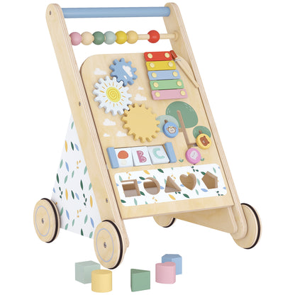 Andadera De Apoyo Para Bebés Aiyaplay Tablero Multicapa, Madera De Schima Superba Madera Natural 34.5x32.4x46 Cm_0