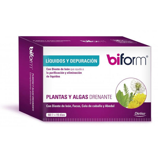 Plantas y algas drenante Biform, 60 cápsulas