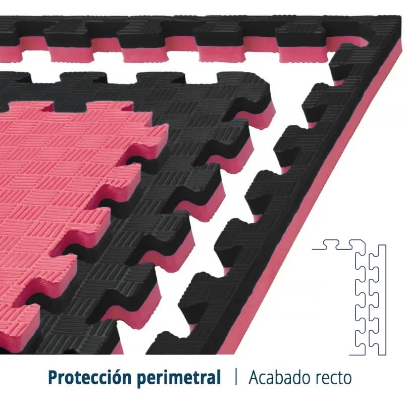 Artatami® Tatami Puzzle 1x1x40 mm Rojo - Negro Pack Ahorro【16 Unidades】 Alta Densidad EVA – Judo, BJJ, MMA y Lucha_1