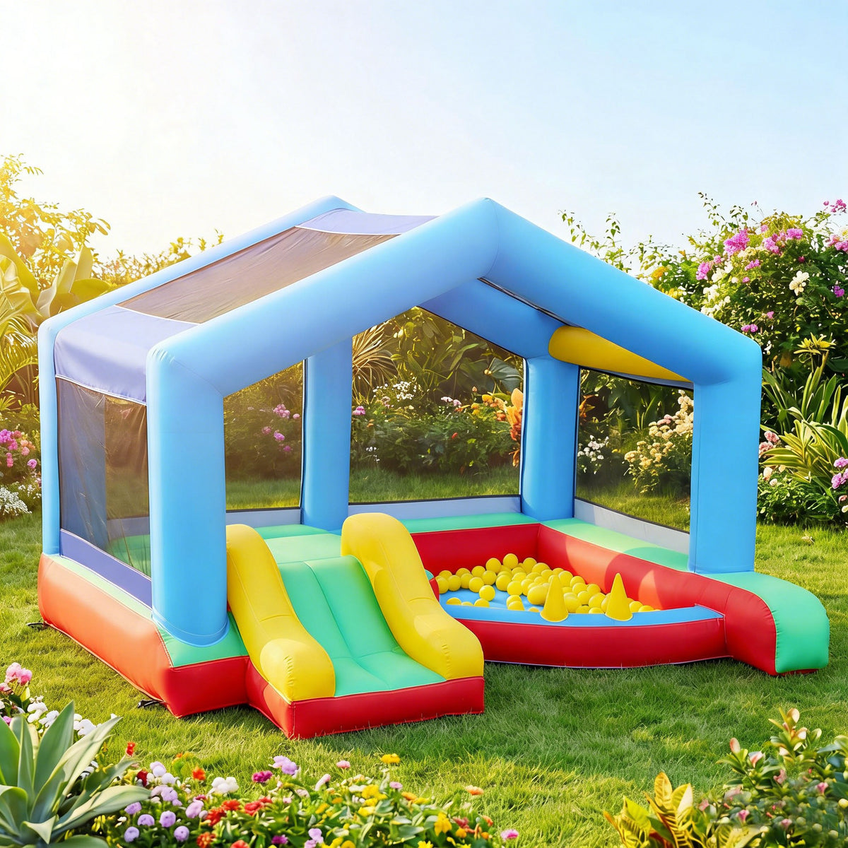 Castillo Hinchable Niños Aiyaplay Tela Oxford Multicolor 290x230x200 Cm_4