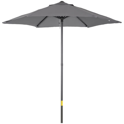 Sombrilla De Jardín Outsunny Metal, Poliéster Gris Oscuro 196x196x204 Cm_0