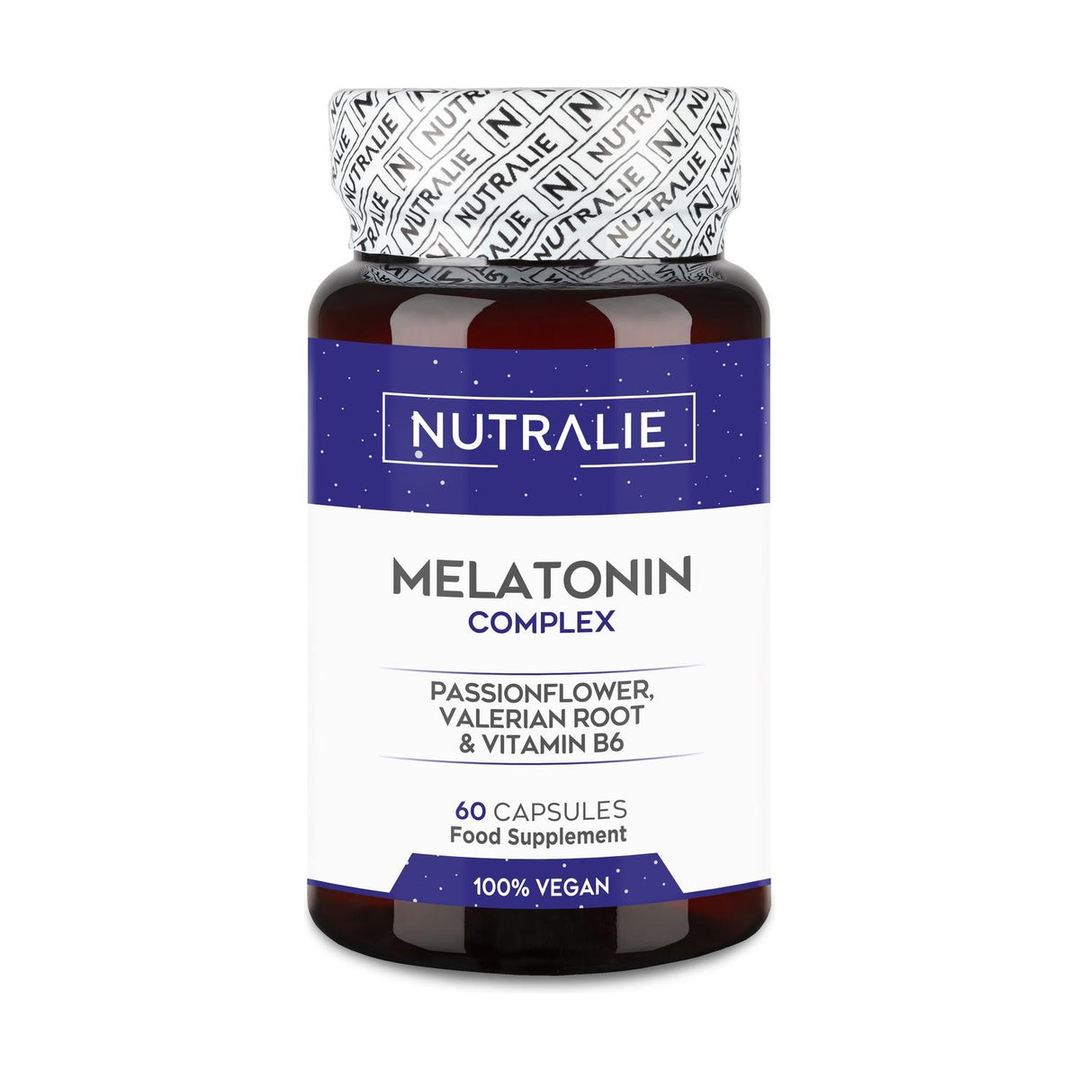 Melatonina con Pasiflora + Raíz Valeriana + B6 Nutralie 60 cápsulas