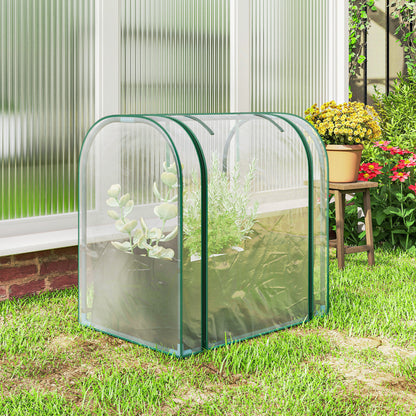 Invernadero Pequeño Outsunny Acero, Plástico Verde Oscuro 68x50x70 Cm_4