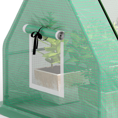 Mini Invernadero Outsunny Acero, Pe Verde 240x90x90 Cm_3