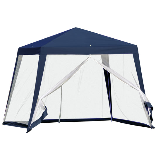 Carpa De Jardín Con 4 Partes Laterales Outsunny 3x3x2,45 M Azul_0