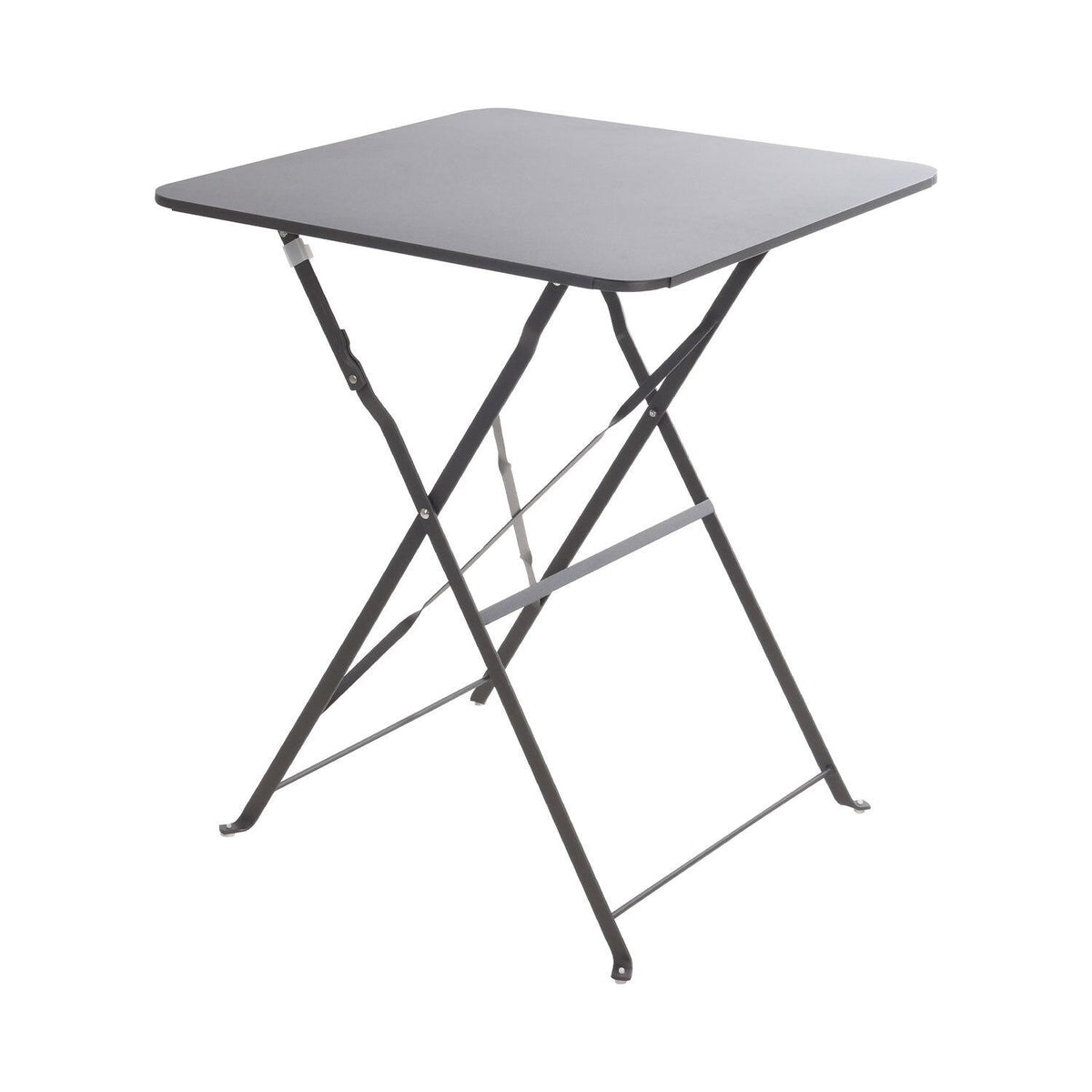 Mesa Metal Cuadrada Gris Antracita Mate, 60X60X71Cm.