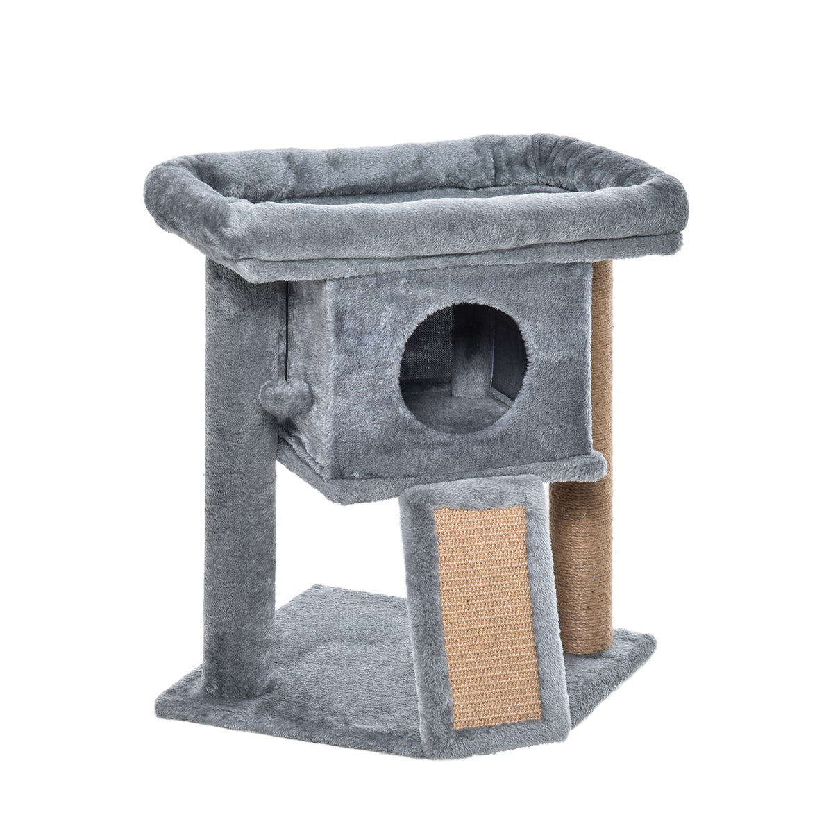 Pawhut Árbol Rascador Para Gatos Pequeños De 57 Cm Con Poste De Yute Rascador_1