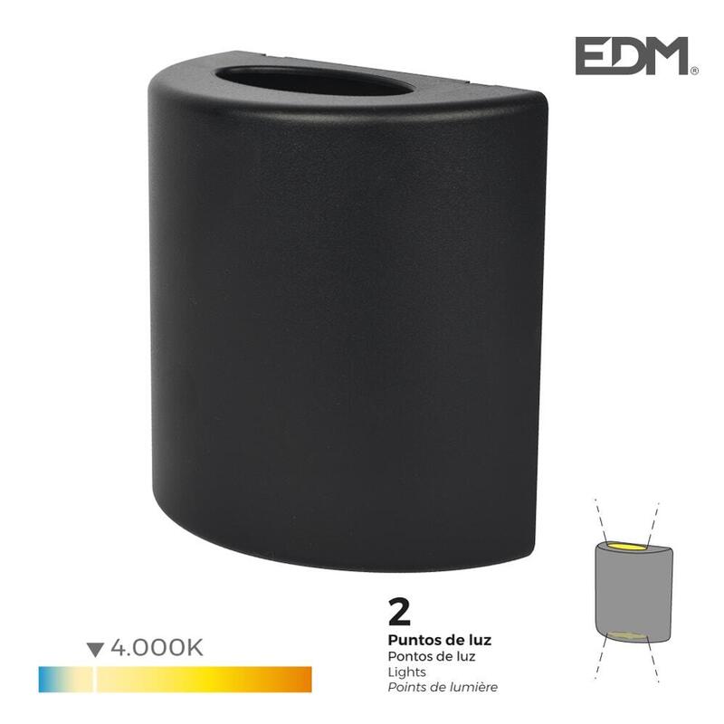 Aplique Led 3w 60lm 4000k Luz Dia Ip54 12x12x6cm Ovalado Edm_0