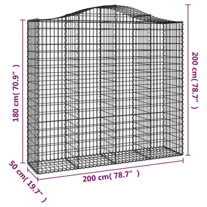 Cestas De Gaviones 4 Uds Forma De Arco Hierro 200x50x180/200 Cm_5