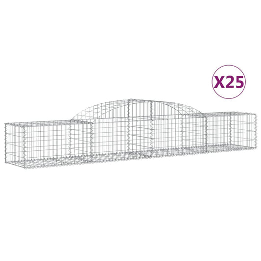 Cestas De Gaviones 25 Uds Forma De Arco Hierro 300x50x40/60 Cm_0